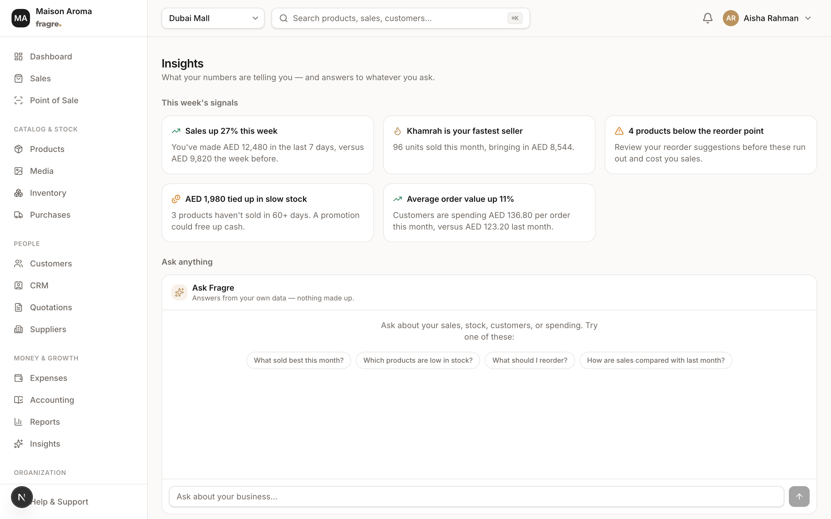 Reports & AI Insights in Kyndle